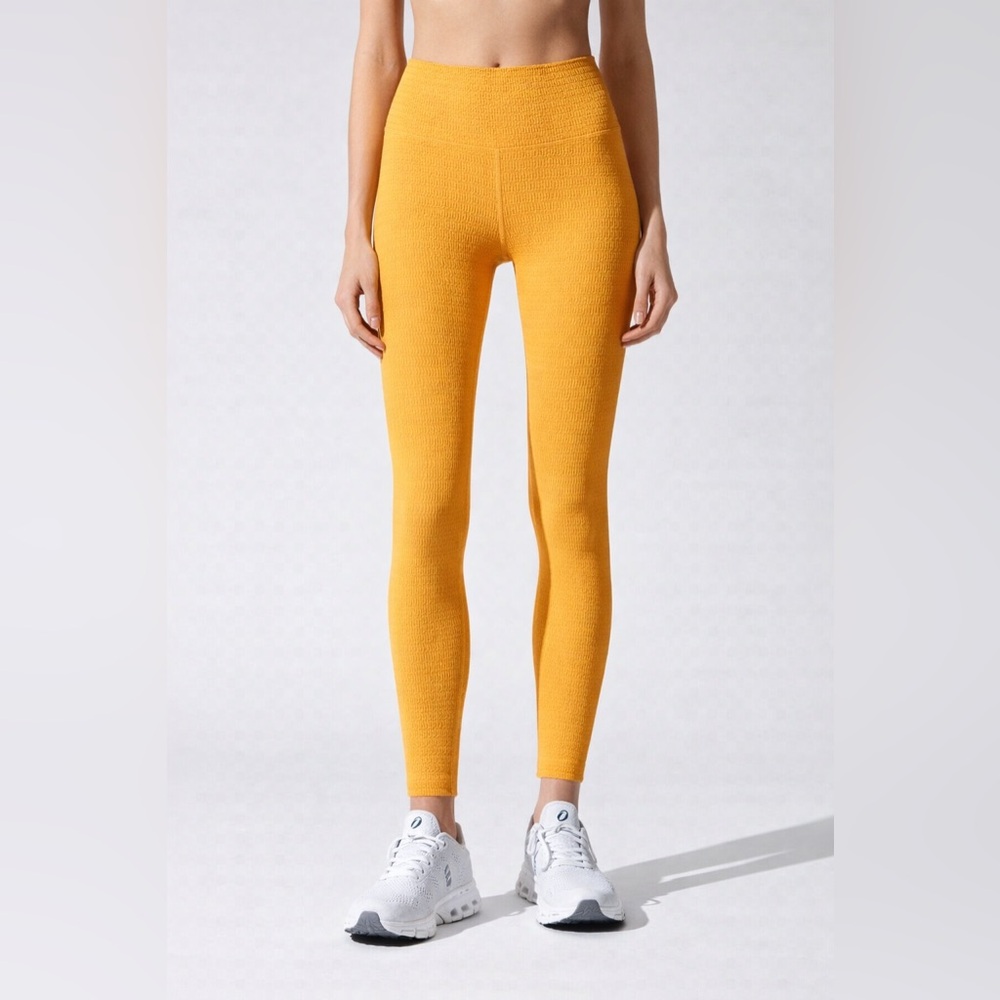 Carbon38 Jacquard High Rise 7/8 Leggings Women's Size Small‎ Pale Apricot